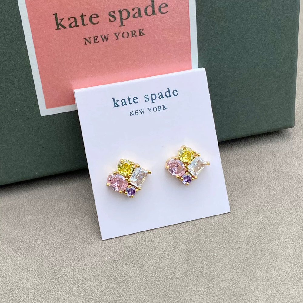 kate spade Pink Zircon Sterling Silver Earrings Contrast